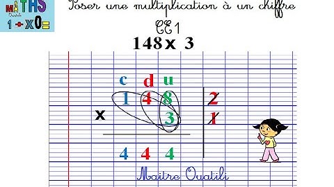 Poser une multiplication à un chiffre pour CE1