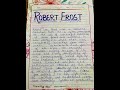 25 June 2025 Class 9th Robert frost project file#edit #funny #fun