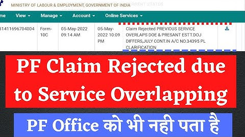 pf claim rejected service overlapping 2023 | pf transfer reject service Overlapping with Previous