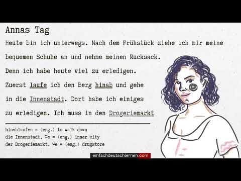 #474 Geschichte zum Lesen & Hören | Thema: Annas Tag  | Niveau: A2-B1 #DldH #einfachdeutschlernencom