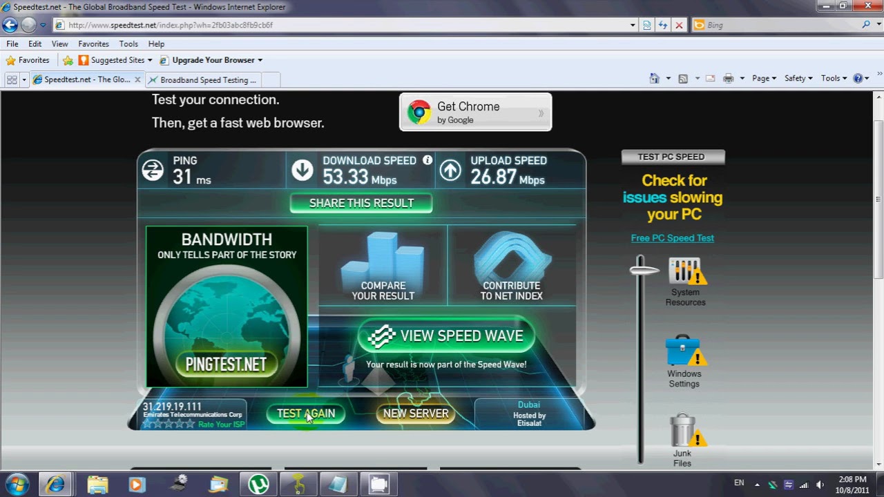 Etisalat UAE Mobile Internet 4G - Speed test of 80Mbps - YouTube