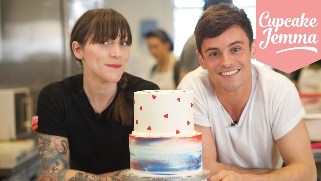 How to Stack a Two-Tier Cake with Tom Daley! | Cupcake Jemma | CupcakeJemma