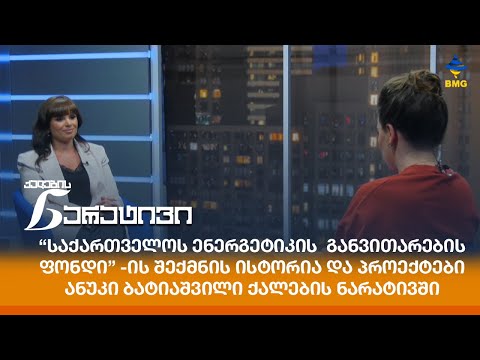 “საქართველოს ენერგეტიკის  განვითარების ფონდი” -ის შექმნის ისტორია და პროექტები - ანუკი ბატიაშვილი