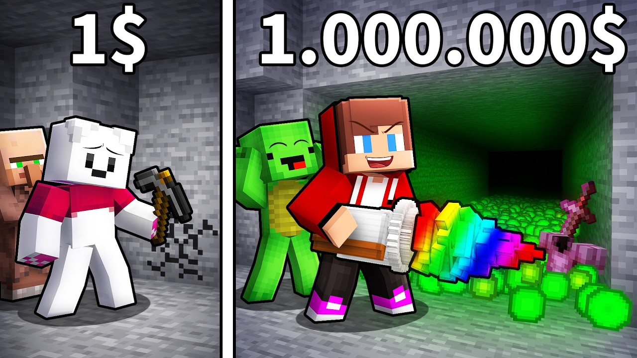 Mikey & JJ Friends Richness Multiplies Every Time They Mine - Minecraft Maizen