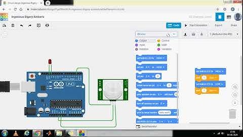 PIR sensor interface with Arduino uno in Tinkercad platform