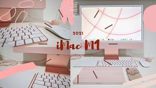iMac M1 2021 unboxing pink 🌷🩰🎟