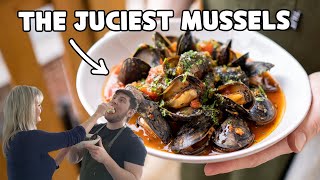 Steamed Mussels with Tomato, Wine and Herbs