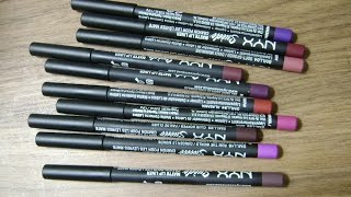 NYX Suede Matte Lip Liner Swatches