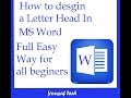 How to design a letter Head in Ms Word (Urdu &amp; Hindi) Tutorial  | for all learning beginners
