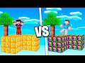 ILHA LUCKY BLOCK DAVI VS ILHA LUCKY BLOCK SPIRAL BETO NO MINECRAFT!!