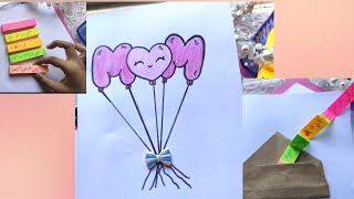 How to draw Mother's Day- MOM heart balloons ♥️ | How to make Mother's Day card | Mother's day card