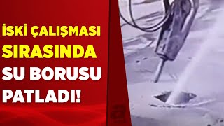 Bayrampaşa’da İSKİ’nin çalışması sırasında su borusu patladı | A Haber