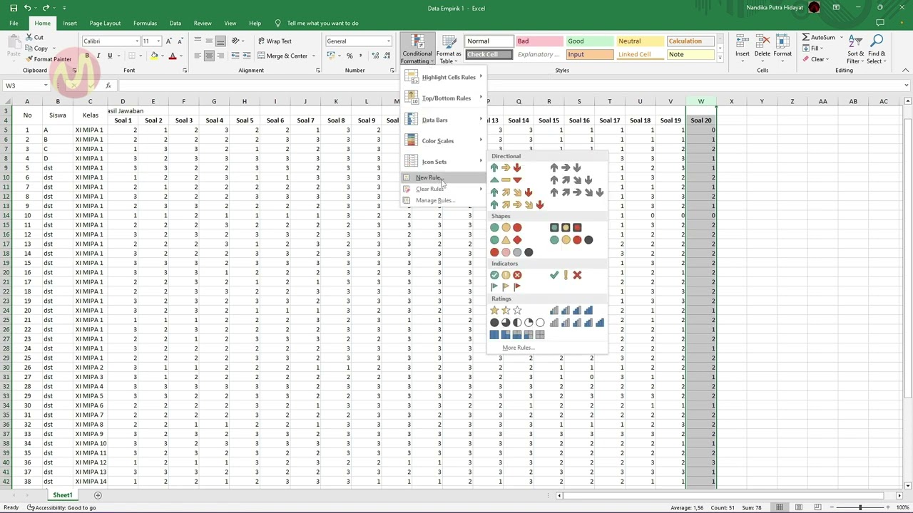 Cara Mudah Melakukan Color Scale (Skala Berdasarkan Warna) di Microsoft Excel