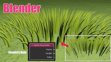 blender3.1 の【GeometryNode】で「Spline Parameter」を使えば【草】を作れました。