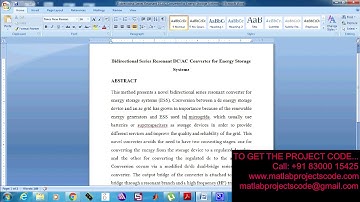 Bidirectional Series Resonant DCAC Converter for Energy Storage Systems-2019-20