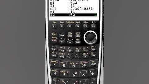 2 Sample 2 tailed T test using Casio Graphical Calculator CG20 or fx9750