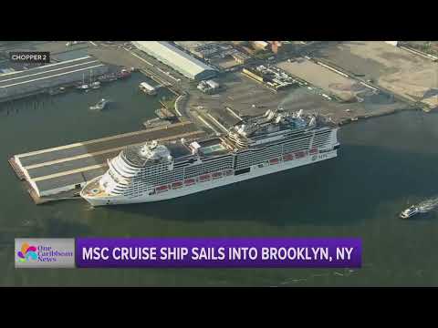 MSC Cruise Ship Sails into Brooklyn, N.Y.