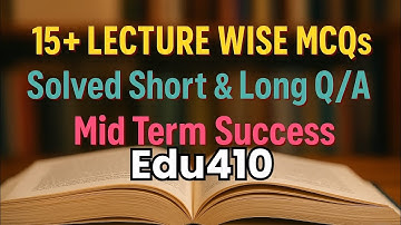 Edu410 Effective Teaching of Literacy Skills Lecture Wise Mcqs Mid-Term Vu by Mam Mehwish