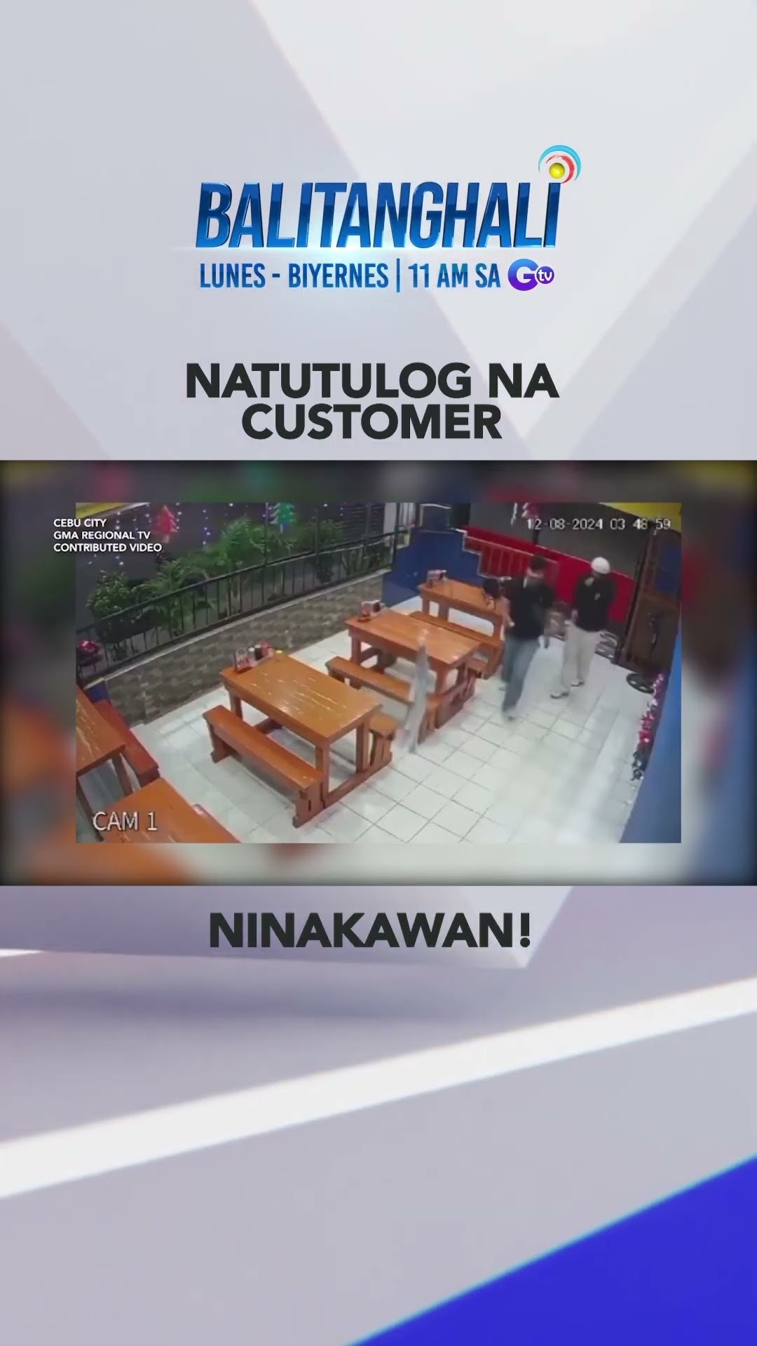 Pagnanakaw sa nakatulog na customer ng isang kainan, nahuli-cam #shorts | Balitanghali