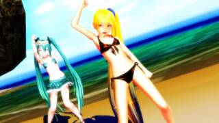 Mmdhatsune Miku Bikini & Akita Neru Bikini - Kiss Me