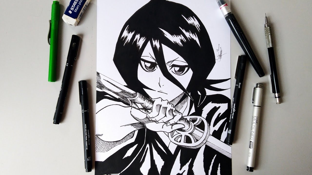 SPEED DRAWING RUKIA KUCHIKI BLEACH YouTube
