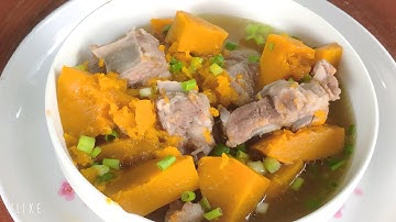 canh bí đỏ hầm xương ngọt bổ mát cho cả nhà