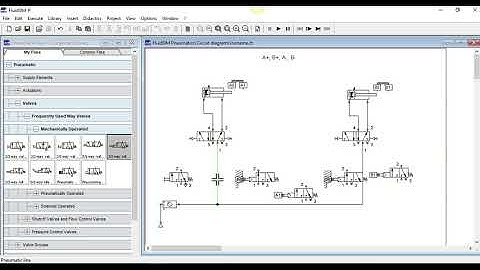 FluidSim_P - Intro & Basic Pneumatic Sequence A+, B+, A , B