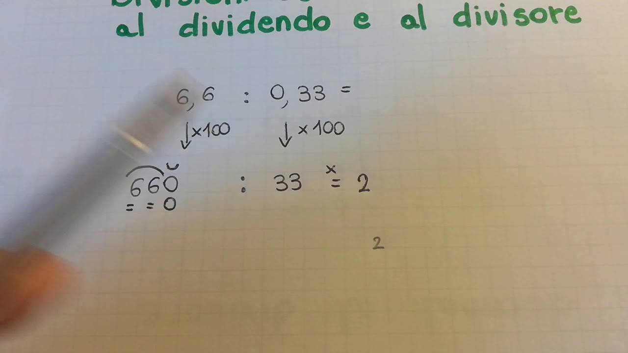 Divisioni con i numeri decimali al dividendo e divisore (parte 2) - YouTube
