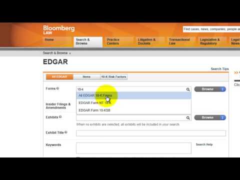 Finding SEC Filings on Bloomberg Law