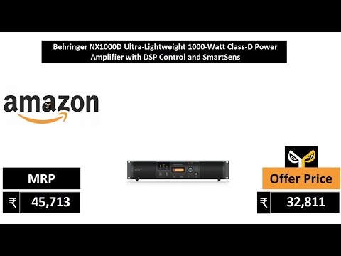 Behringer NX1000D Ultra Lightweight 1000 Watt Class D Power Amplifier with DSP Control and SmartSens