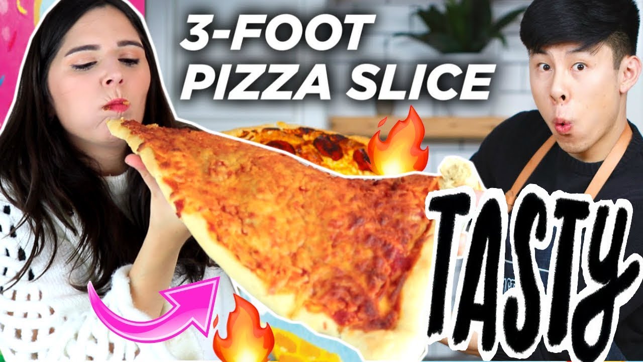 Cocine una REBANADA GIGANTE de PIZZA 🍕 CARO VS TASTY INSTAGRAM/FACEBOOK