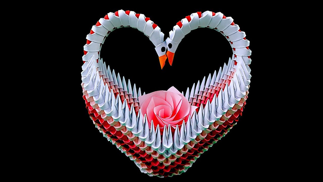 3D Origami Swan Heart Tutorial part 1❤️ | DIY Paper Swan Step by Step