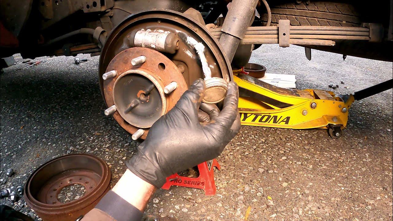 Replacing Toyota Tacoma Rear Drum Brakes and Front Caliper - YouTube