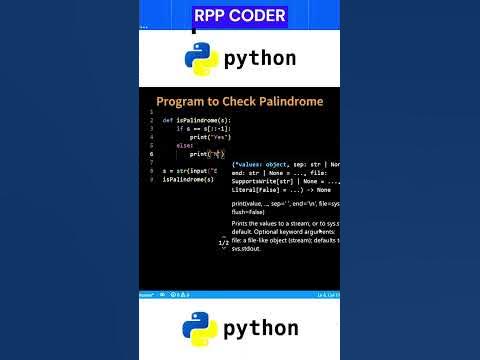 Program To Check Palindrome number | Pythonprogramming #24 #shorts # ...