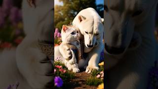 smart cat ka sath cute bear#cat #animallife #funnyanimals #shortsviral .