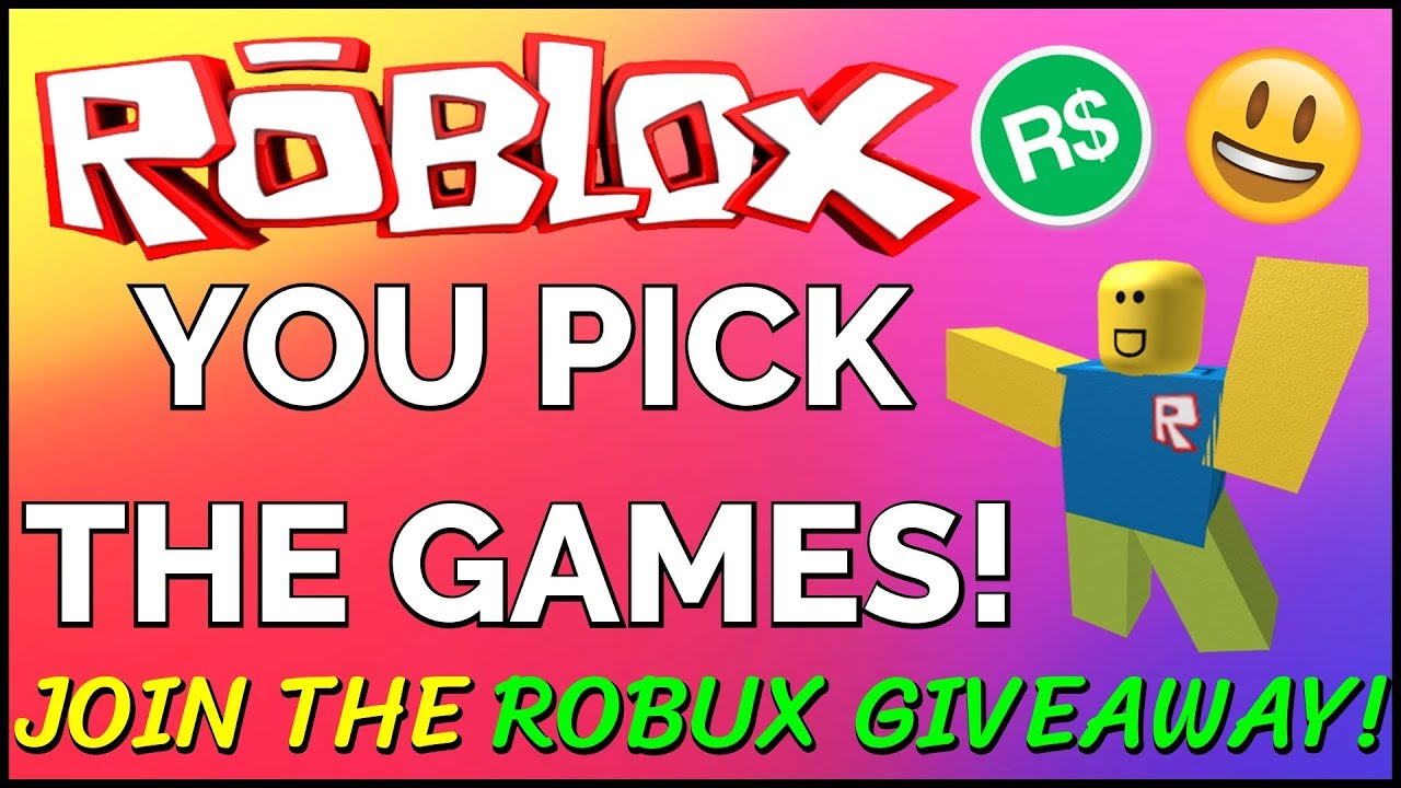 Live Join The Robux Giveaway Viewers Pick The Games Roblox Stream Youtube - live robux giveaway today you pick the games roblox stream youtube