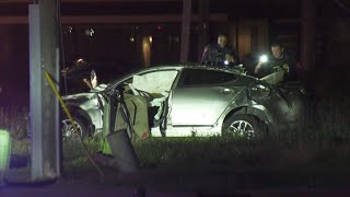 Breaking: Chase ends with stolen car slamming into pole in Highway 6