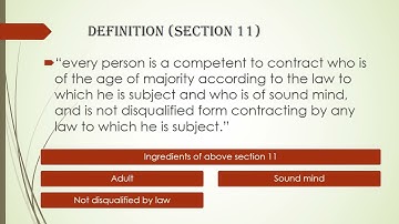 Capacity to contract/Contractual capacity/ Capacity to parties