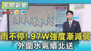 天氣/雨不停! 97W強度漸減弱 外圍水氣續北送|氣象主播 吳軒彤|午間氣象|TVBS新聞20251024 @TVBSNEWS01