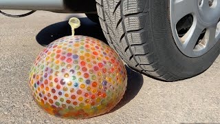 Crushing Crunchy & Soft Things By Car! Experiment  Car Vs Big Orbeez Balloon, Cocacola,Fanta,Mirinda