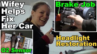 Fix the Wife's Car! Toyota Rav4  P0420, complete brake job, and headlight restoration.