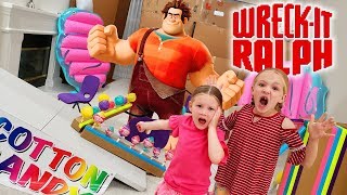 Escape the BabySitter! Wreck It Ralph In Real Life Breaks Our Cotton Candy Box Fort!