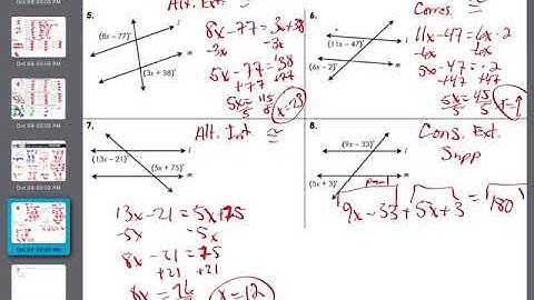 Geo - 3.2.2 Parallel Lines cut by a Transversal and Algebra