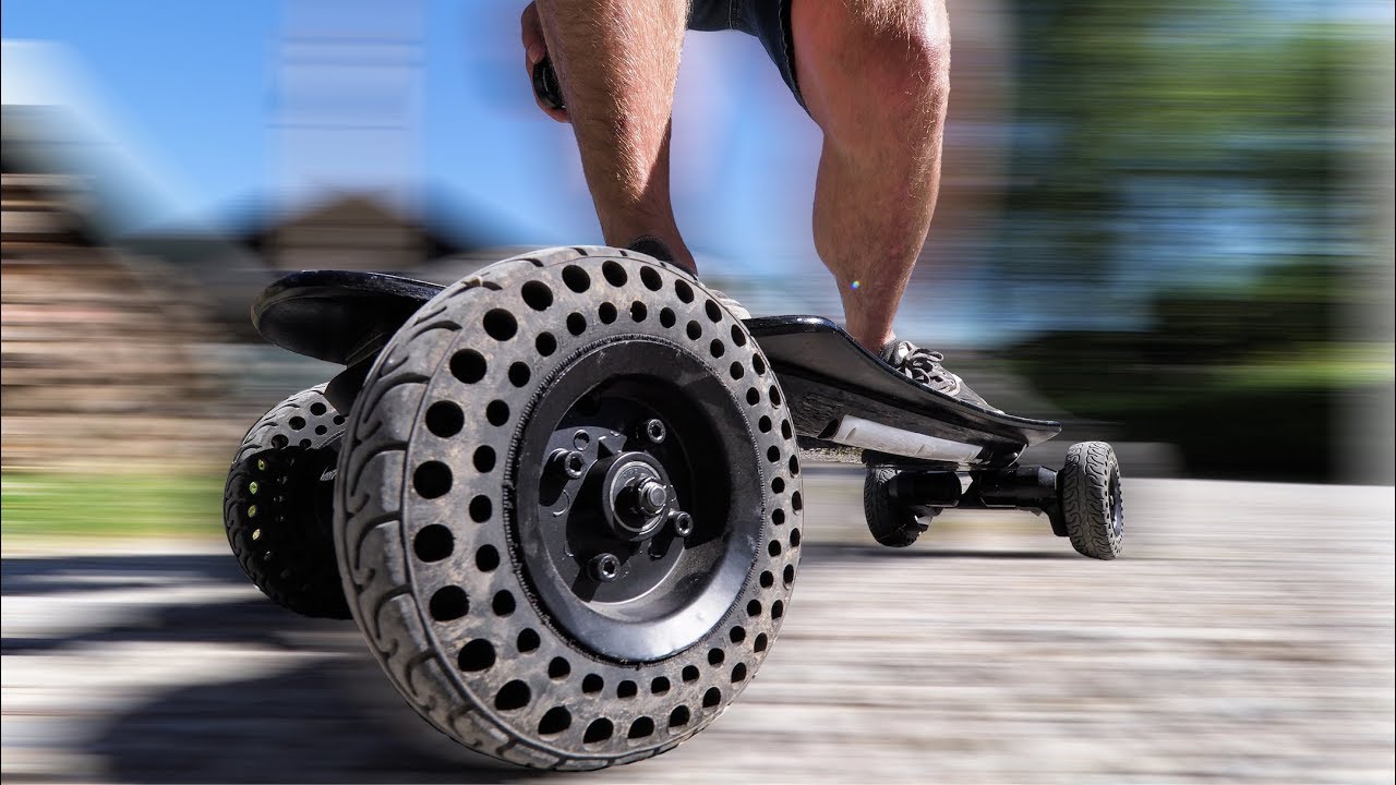 INSANE NEW Airless Electric Skateboard Wheels - ESK8 - YouTube