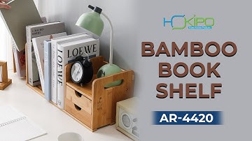 HOKIPO Bamboo Expandable Bookshelf Storage Rack Stand Assembly Video (AR4420)