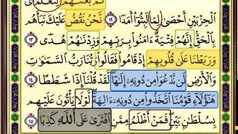 باقي صفحة 294 من سورة الكهف الايات من (12-15) مكررة بصوت الشيخ محمود الحصري