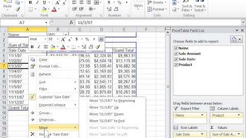 Change the Order of Row and Column Items - Excel 2010