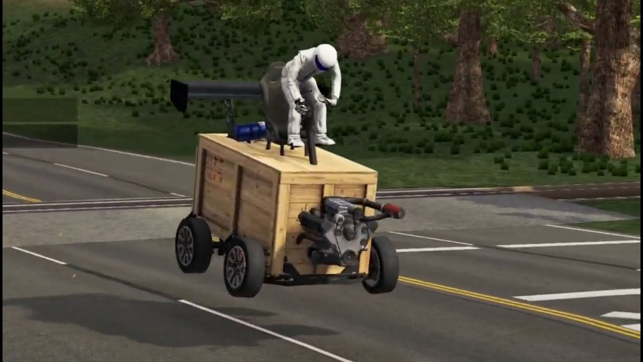 踏切を全速力でジャンプする車を観察してみた スローモーション有 Beamng Drive Youtube