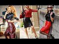 Beautiful & awesome latex & leather pencil skirts designs ideas //leather mini skirts