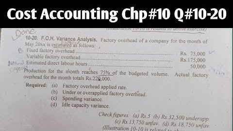 Cost Accounting|| Chp#10 || Question no 10-20 || Bcom hons || Sohail Afzal || Prof.Zafar || PU